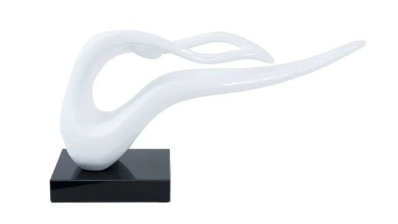 White Abstract Tabletop Sculpture - Home Decor