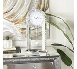 Silver Wood Glam Clock, 24" x 12" x 5"