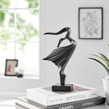Water Dance Sculpture Set of Two // Matte Black & White - Home Decor