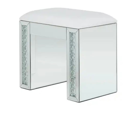 Silver Wood Glam Stool, 22