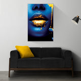 Tempered Glass Art - Gold Paint Face Wall Art Decor