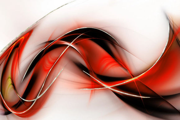 Tempered Glass Art - Red, Black & Gold Abstract Wall Art Decor